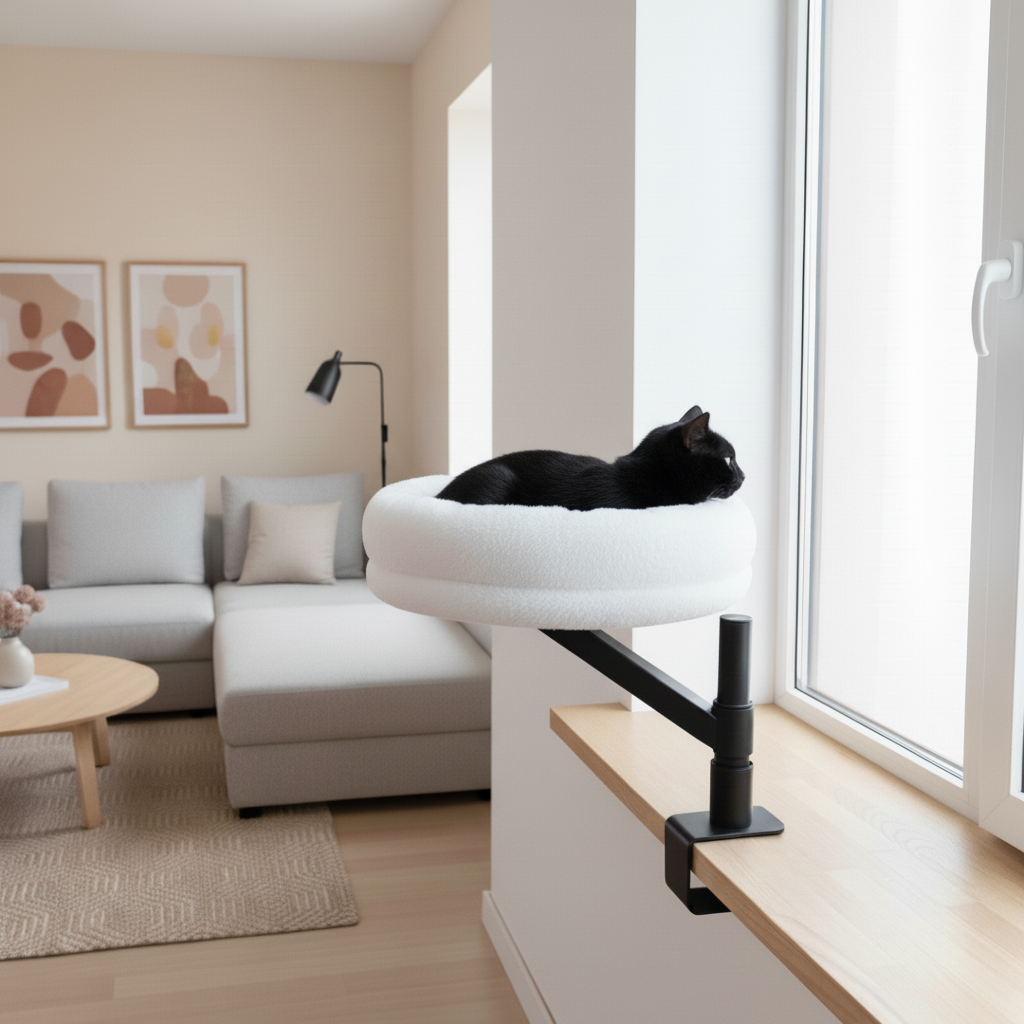 WOOWOOD® Tisch-Katzenliege – Dein Büroplatz mit Katzenkomfort