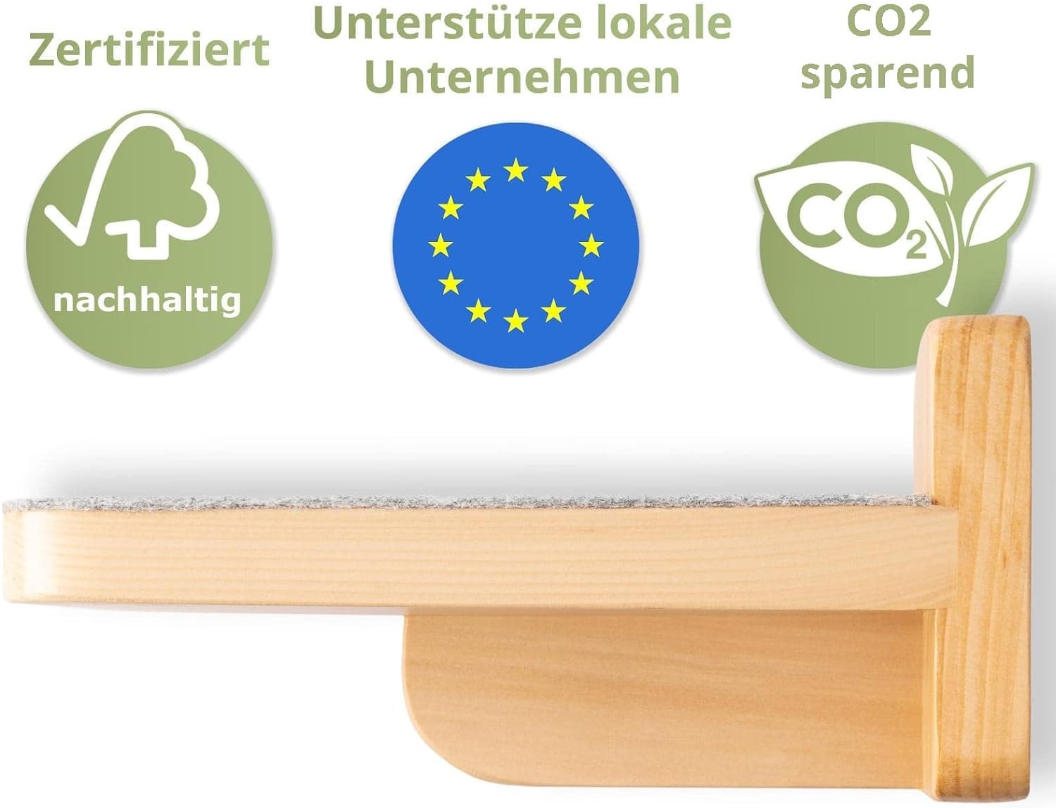 Katzentreppen Wand | Naturholz | Größe XL