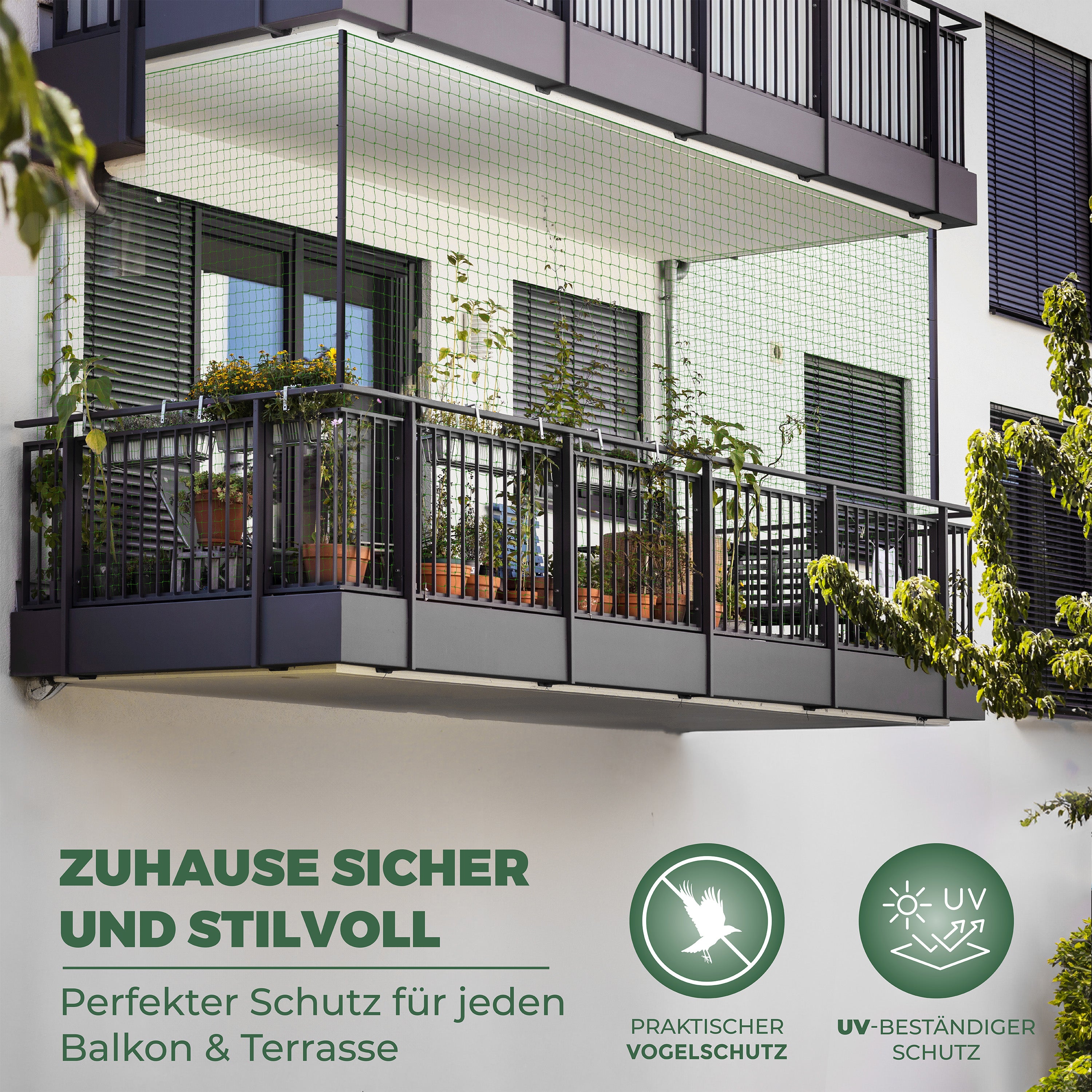 Katzennetz für Balkon 4m x 3m