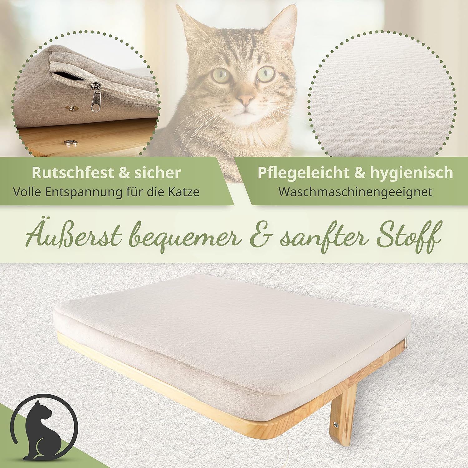 Kletterwand Katzen inkl. 2X Katzentreppen Wand | Naturholz