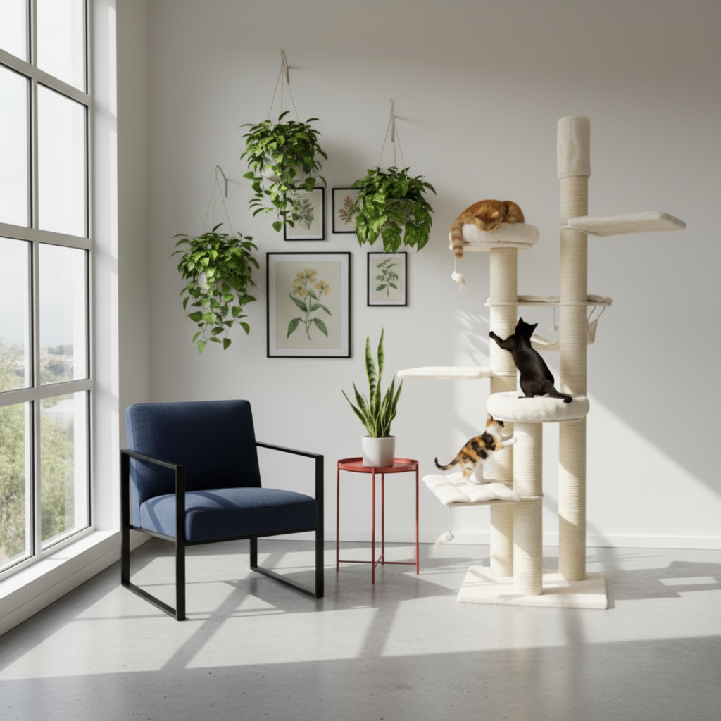 Massiver Kratzbaum aus Echtholz – Langlebig, stabil & individuell anpassbar