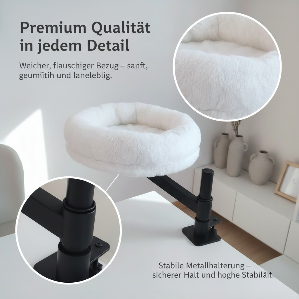 WOOWOOD® Tisch-Katzenliege – Dein Büroplatz mit Katzenkomfort