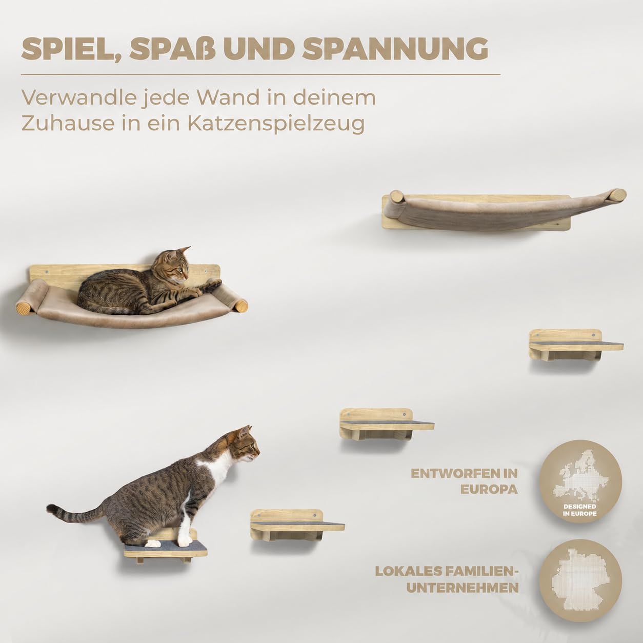 Katzen Kletterwand als Spielzeug für jede Wand