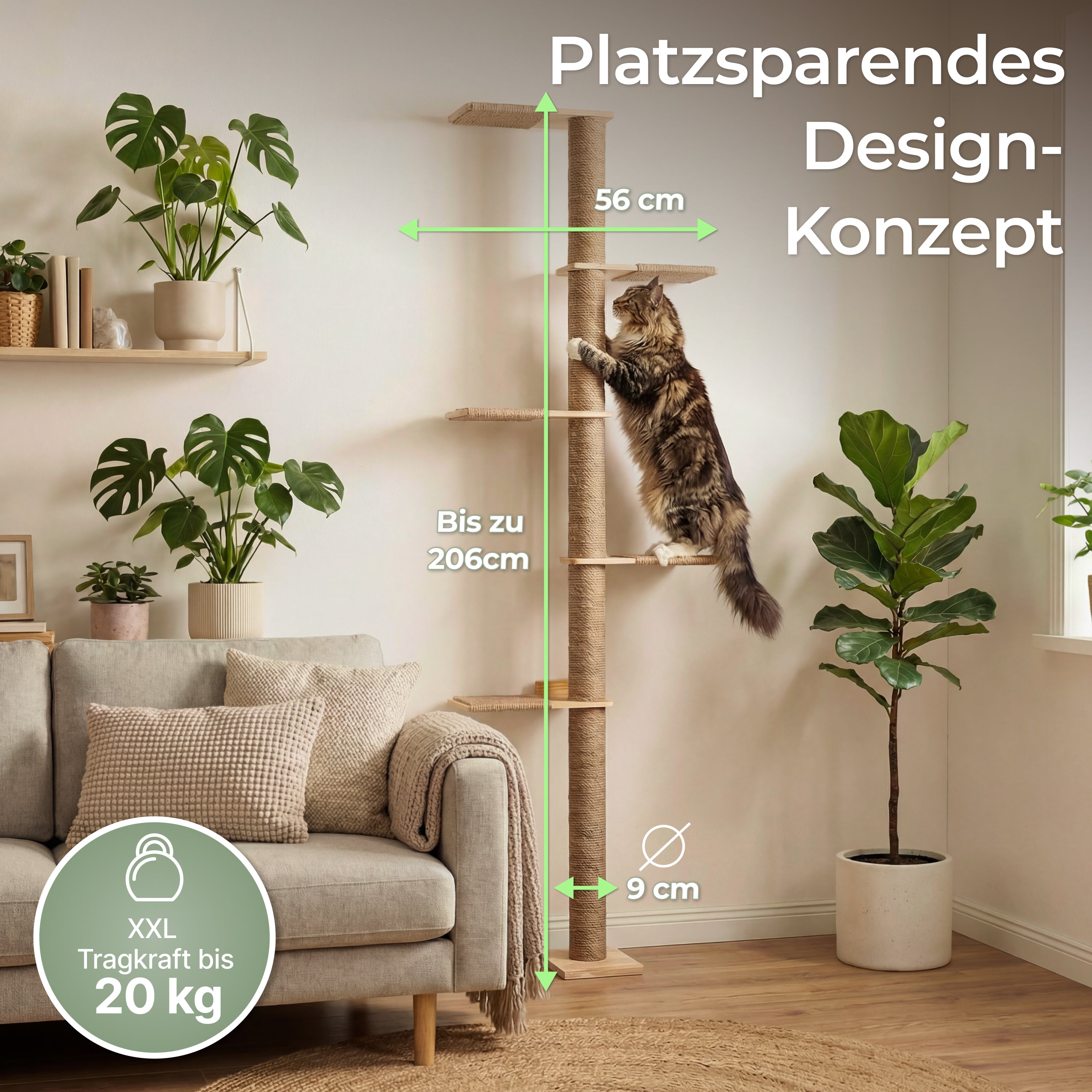 Deckenhoher Kletterbaum Katze
