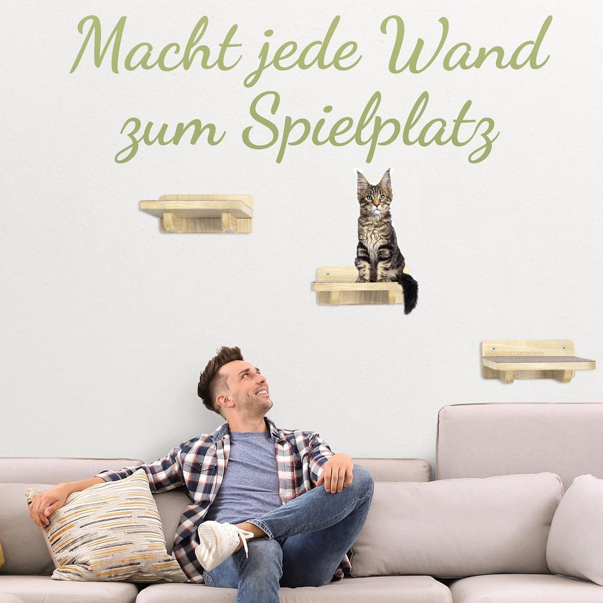 WOOWOOD Katzentreppen XL Naturholz