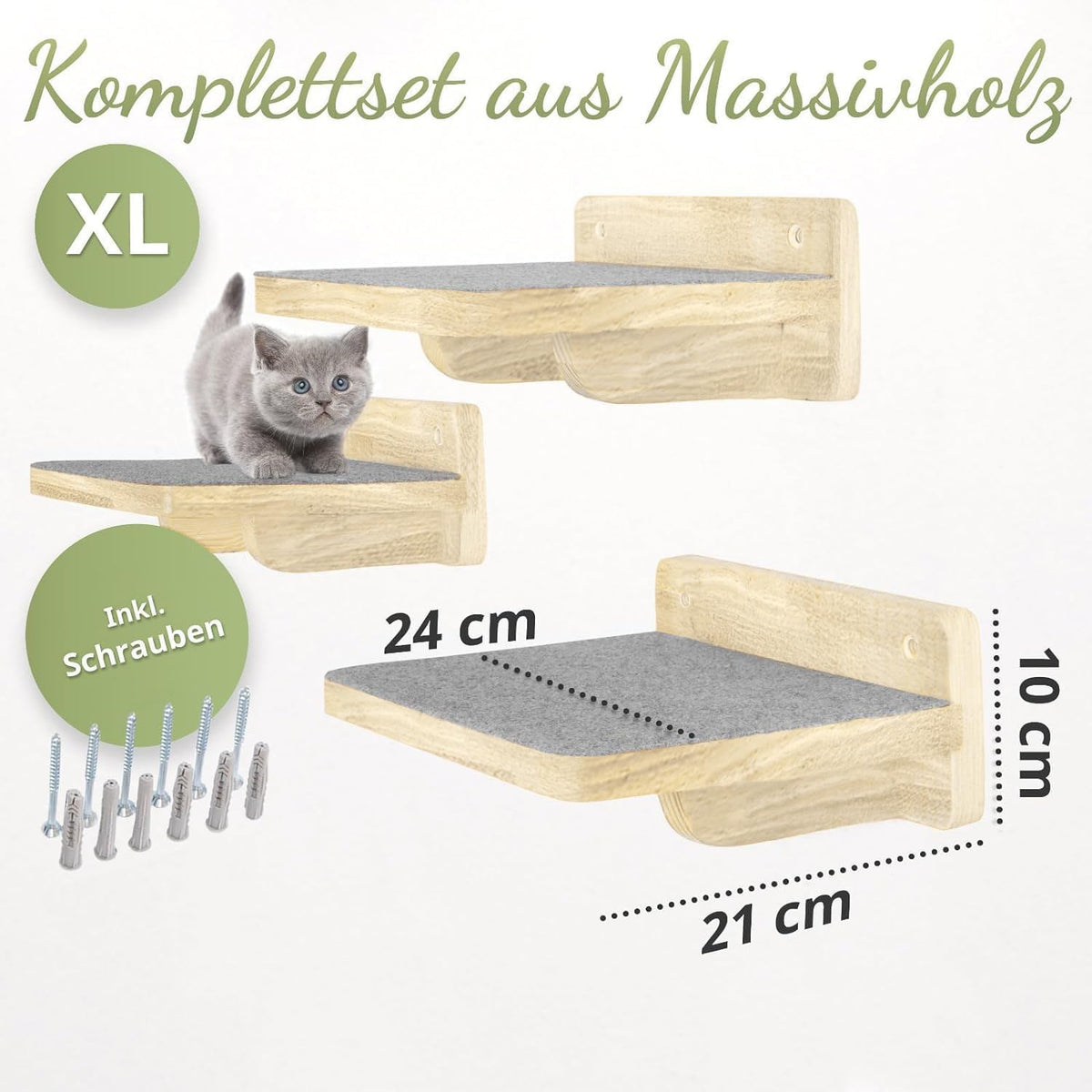 WOOWOOD Katzentreppen XL Naturholz