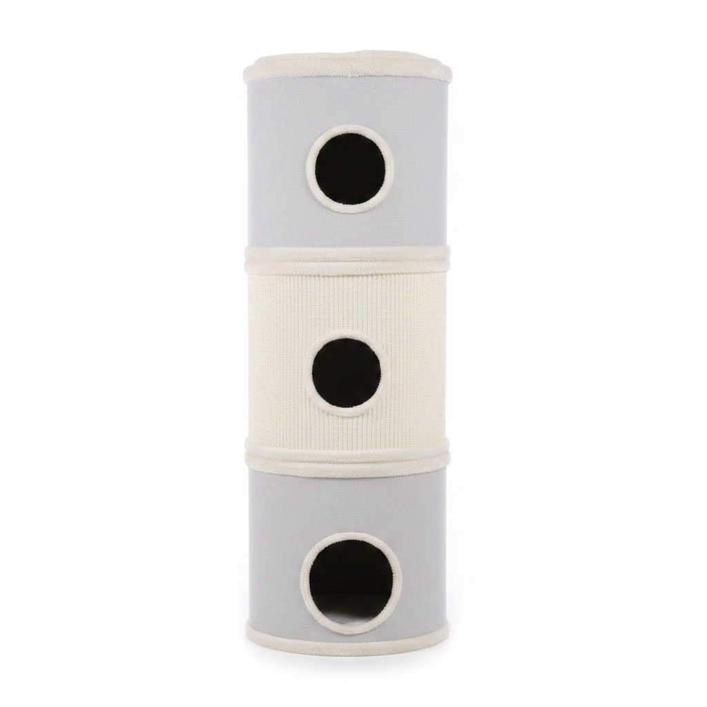 WOOWOOD Katzenturm Modular - 3 Etagen mit Hoehlen