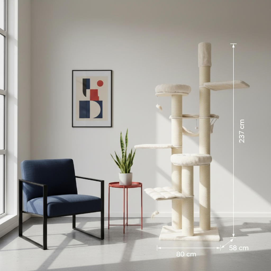 Massiver Kratzbaum aus Echtholz – Langlebig, stabil & individuell anpassbar