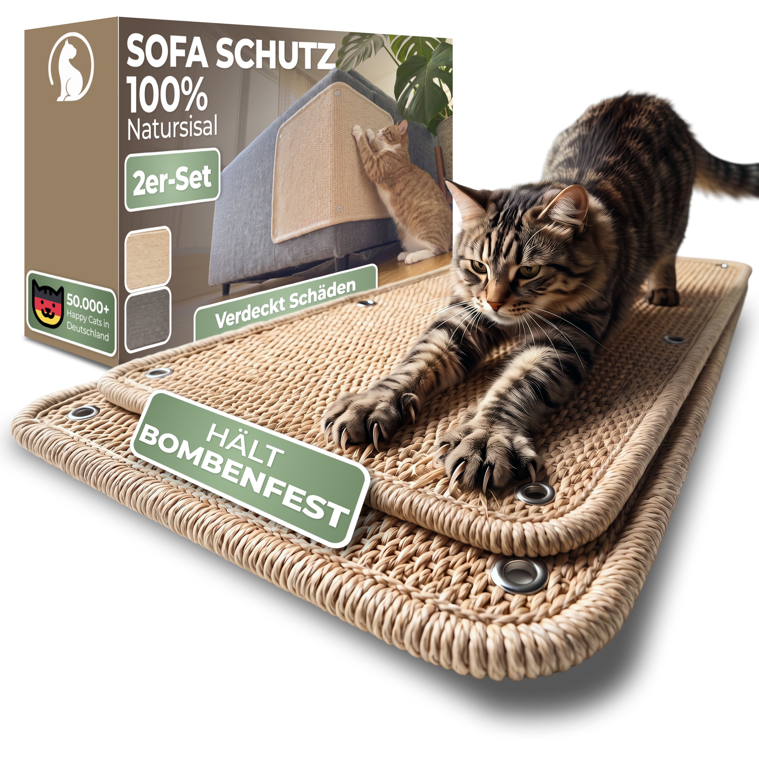 WOOWOOD Kratzschutz Sisalmatte Sofa beige