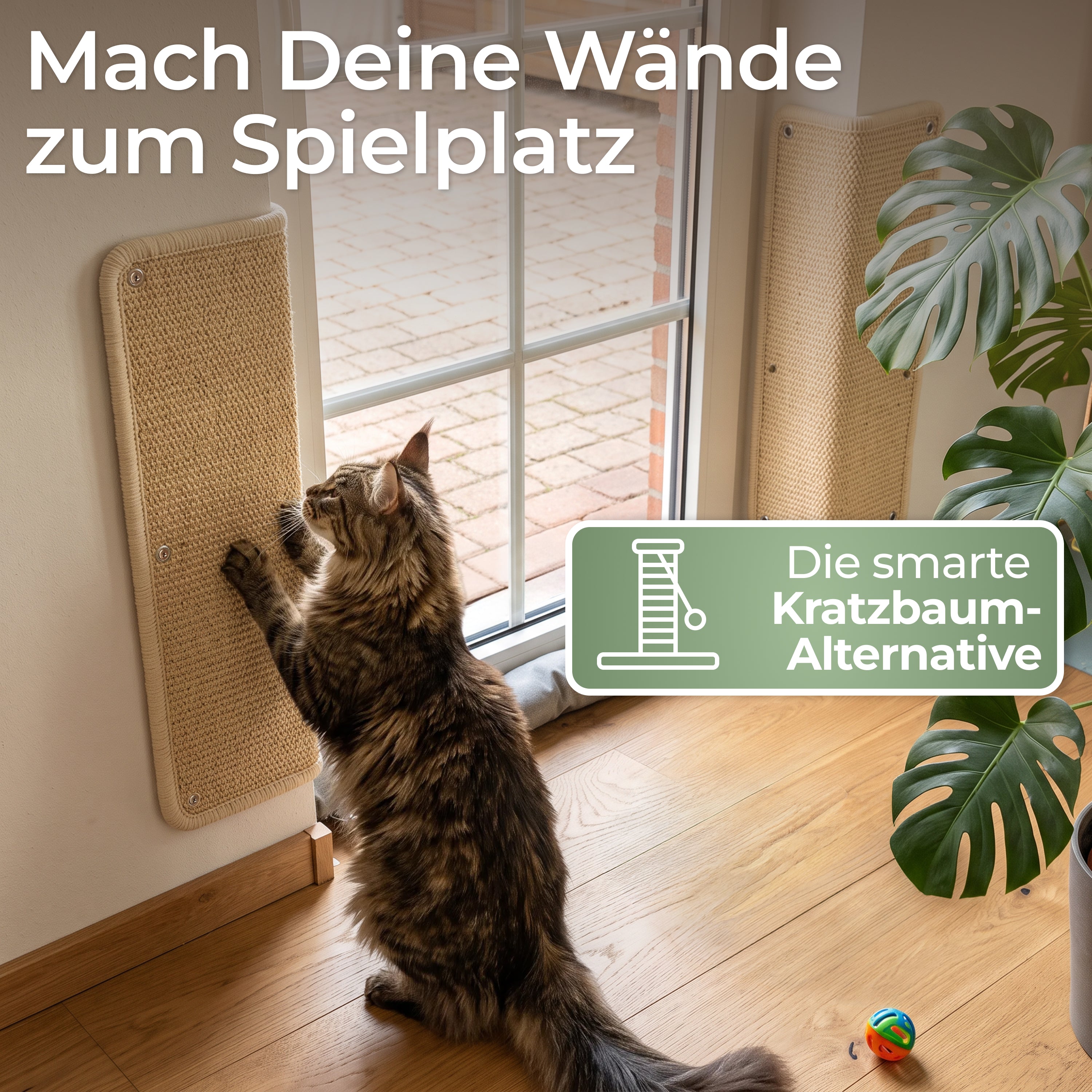 Kratzschutz Sisalmatte 2er Set für Wand und Möbel
