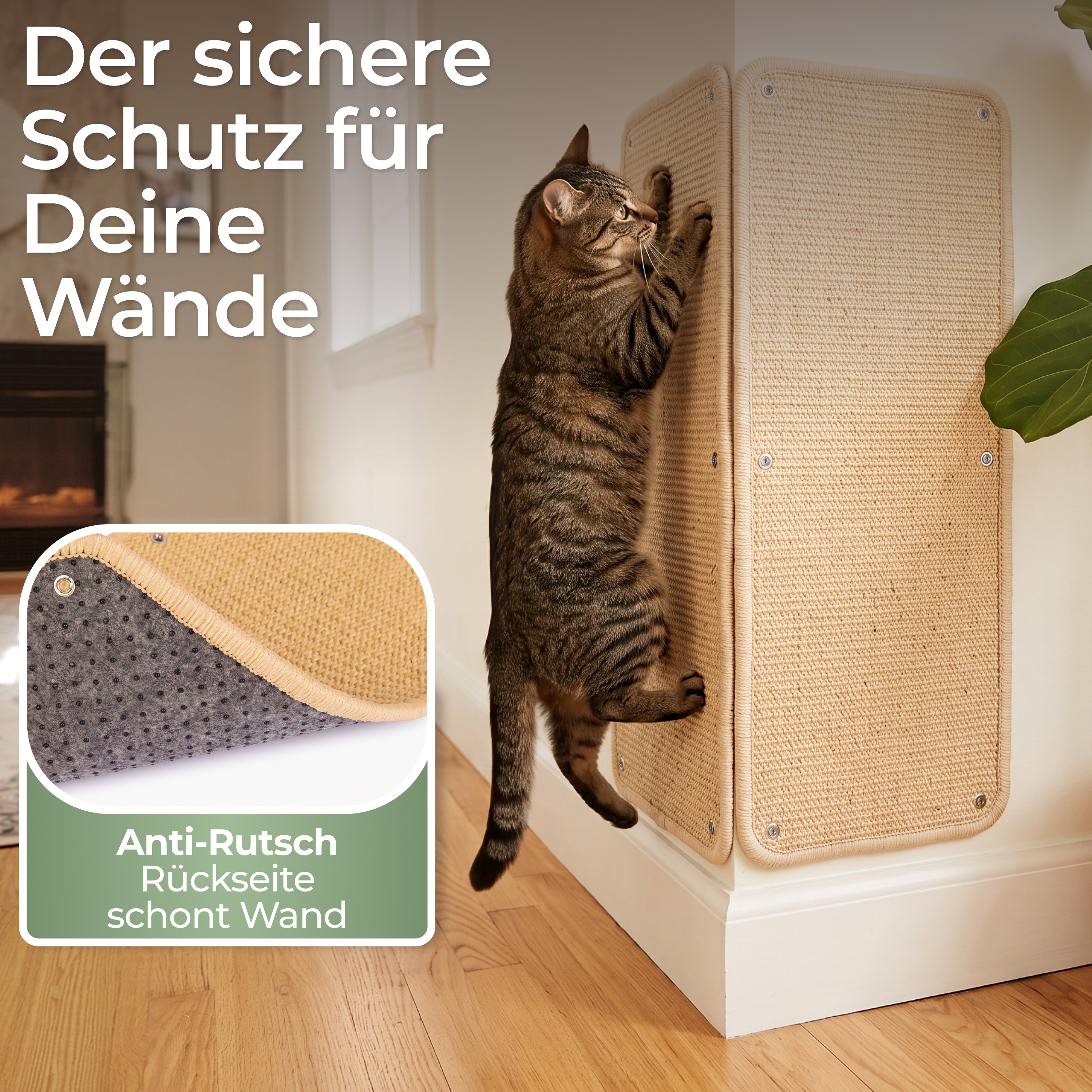 Kratzschutz Sisalmatte 2er Set für Wand und Möbel