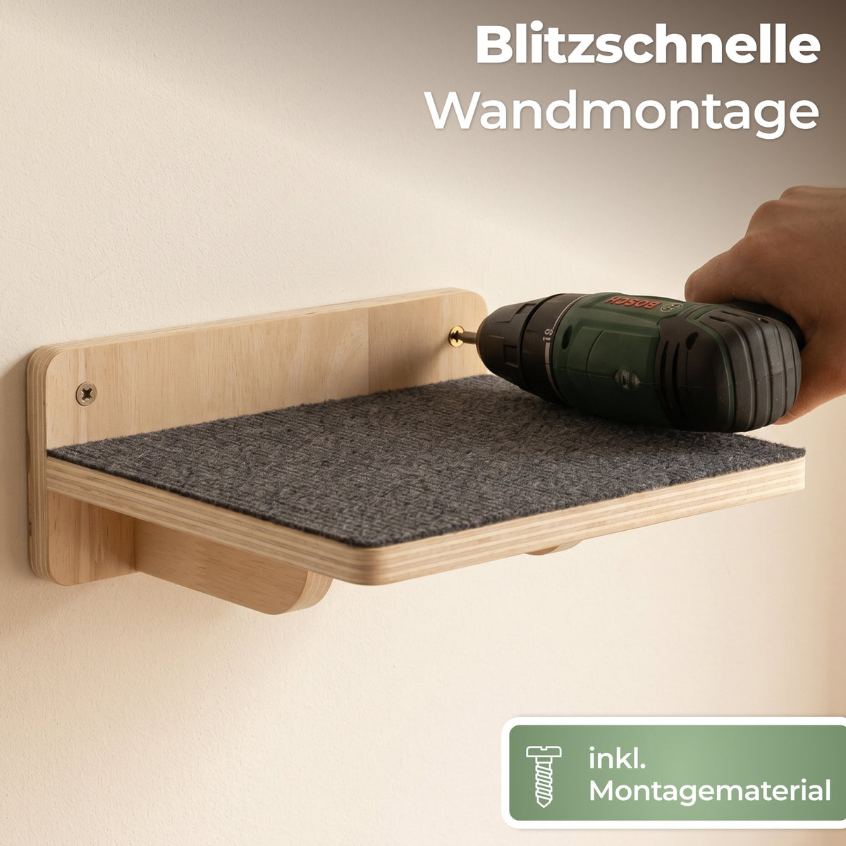 Blitzschnelle Wandmontage inkl. Montagematerial